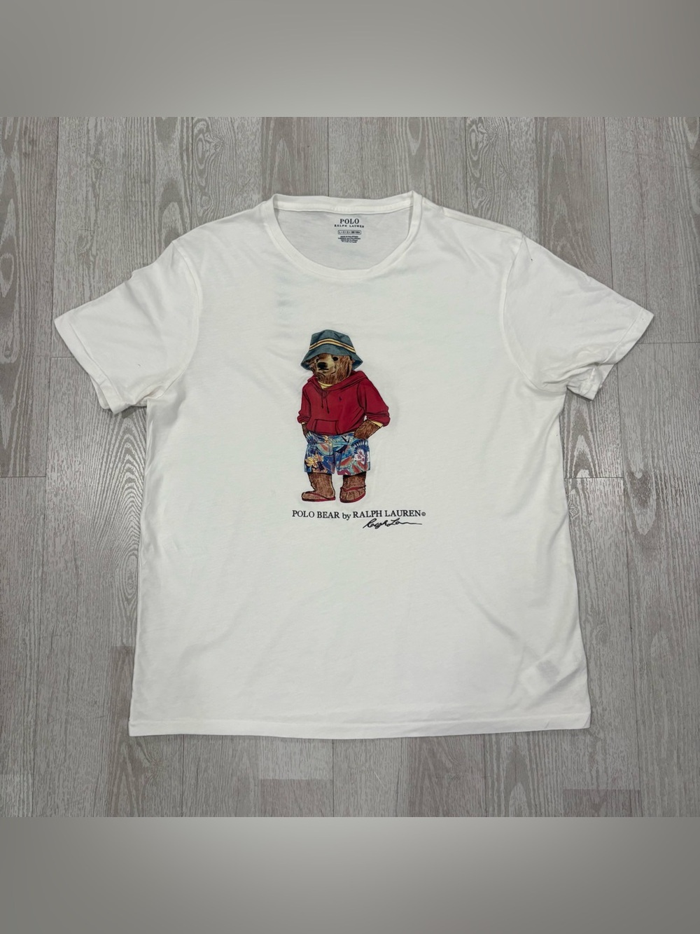 Polo Ralph Lauren Vacation Bear Graphic T-Shirt (White) size L